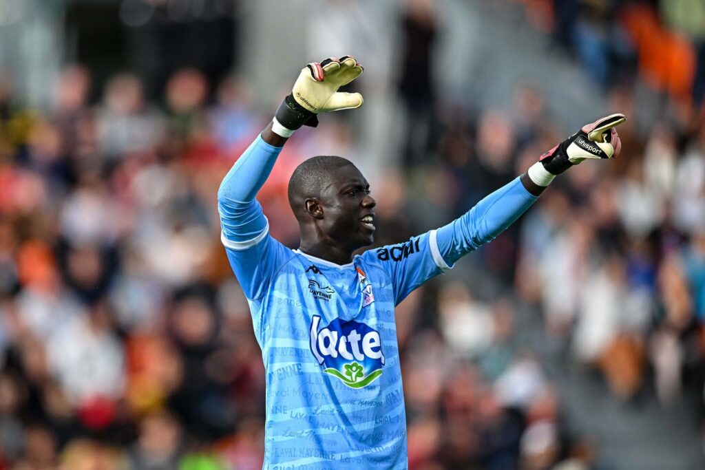 Mamadou SAMASSA of Laval during the French Ligue 2 BKT soccer match between Laval and Angers SCO at Stade Francis-Le Basser on August 5, 2023 in Laval, France. (Photo by Baptiste Fernandez/Icon Sport)