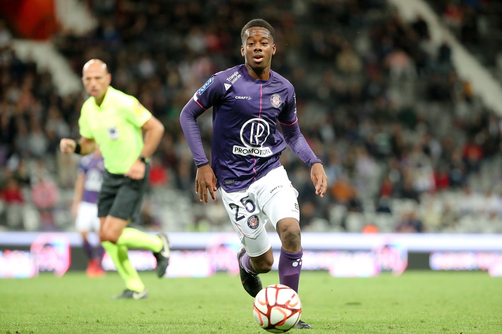 26 Mamady Alex BANGRE (tfc) during the Ligue 2 BKT match between Toulouse and Caen at Stadium Municipal on September 27, 2021 in Toulouse, France. (Photo by Romain Perrocheau/FEP/Icon Sport)