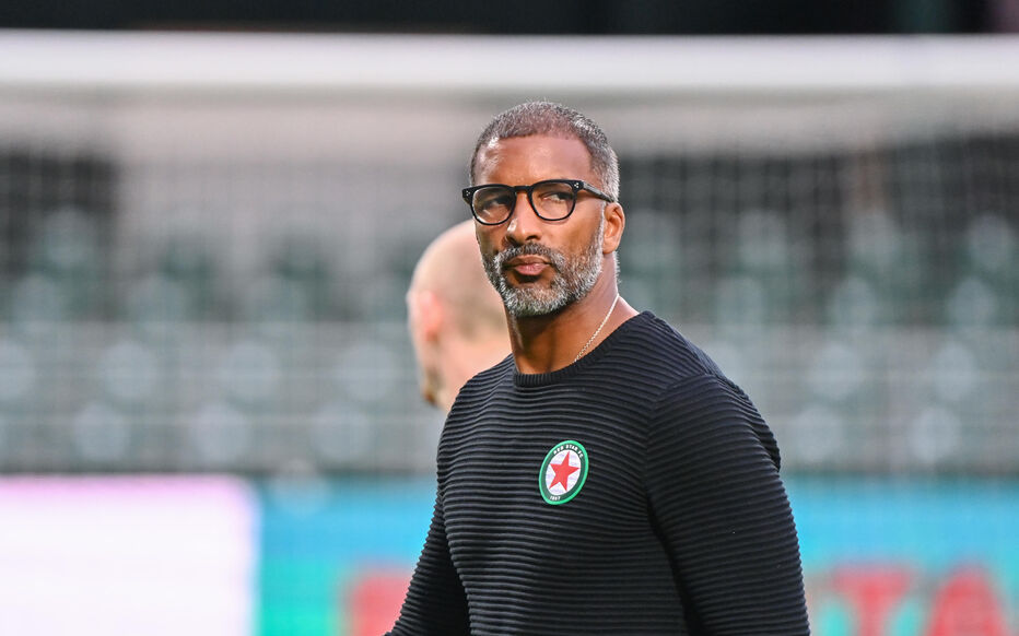 Habib BEYE head coach of Red Star during the National 1 match between Red Star Football Club and Football Club Sochaux-Montbeliard at Stade Bauer on August 25, 2023 in Saint-Ouen, France. (Photo by Anthony Dibon/Icon Sport)