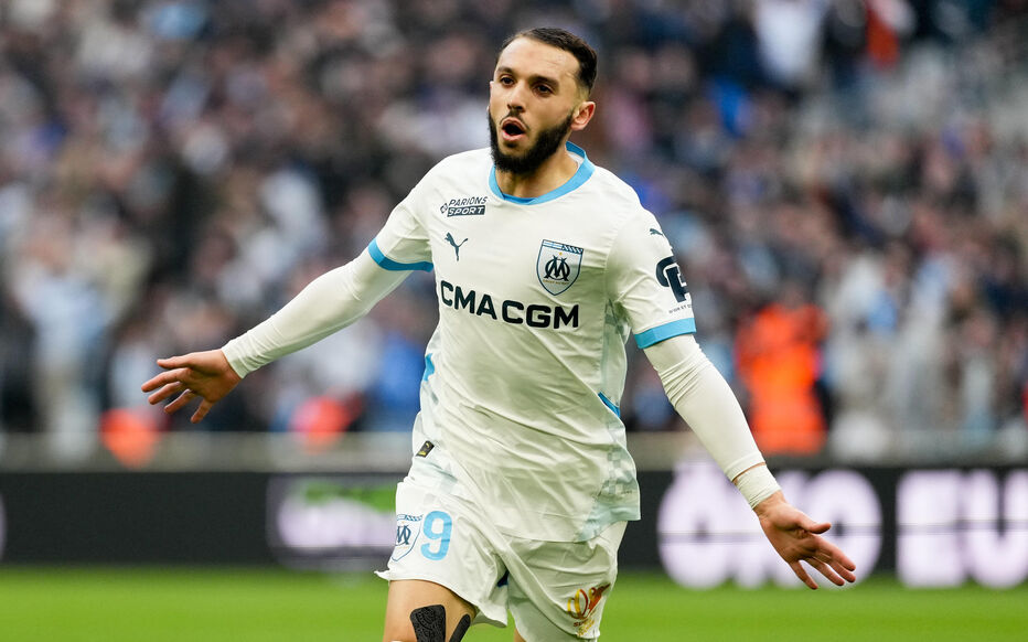 09 Amine GOUIRI (om) during the Ligue 1 match between Marseille and Saint-Etienne at Orange Velodrome on February 15, 2025 in Marseille, France. (Photo by Dave Winter/FEP/Icon Sport)