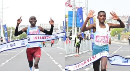Alex Matata et Miriam Chebet semi-marathon Istanbul